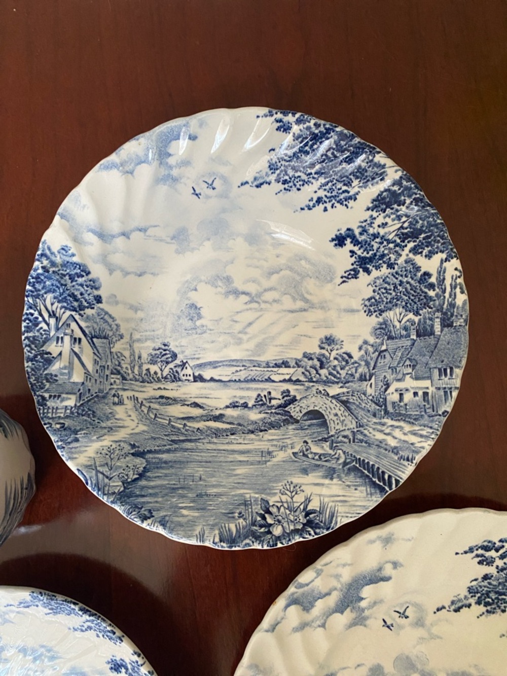England BLUE BROOK Dinnerware Set - Cup, Saucer, Bowl, Salad Plate - Picture 11 of 12